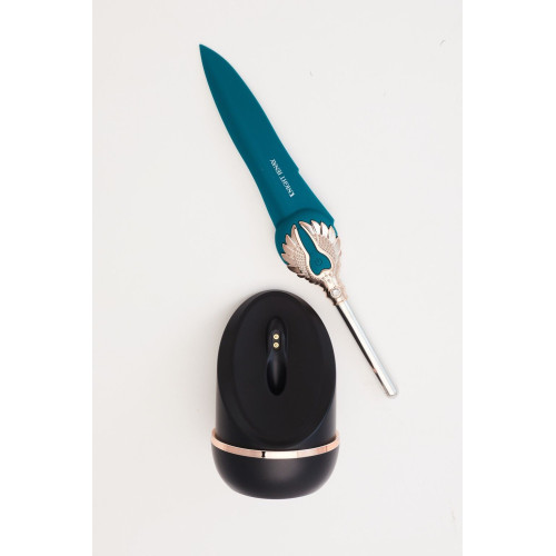 Изысканный вибратор Knight Jenay FLOWERS & SWORD, маска, лента и лубрикант в комплекте