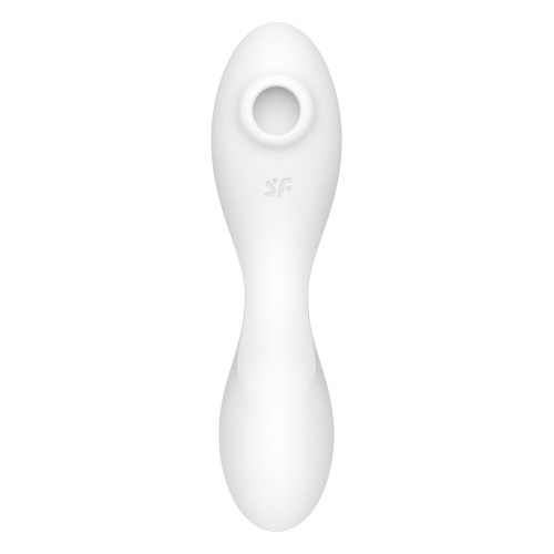 Вакуумный смарт-стимулятор с вибрацией Satisfyer Curvy Trinity 5 (White), управление со смартфона