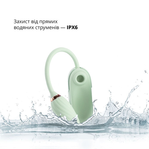 Вакуумный клиторальный стимулятор Otouch Louis Vibrate Teal с виброяйцем в кейсе