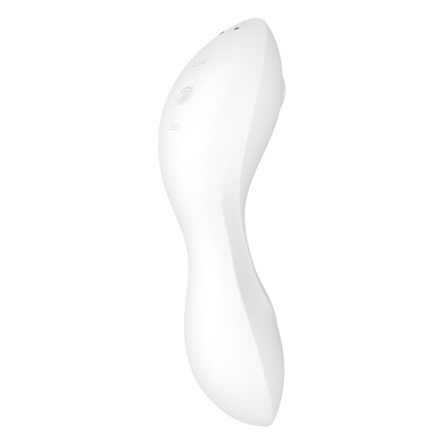 Вакуумный смарт-стимулятор с вибрацией Satisfyer Curvy Trinity 5 (White), управление со смартфона