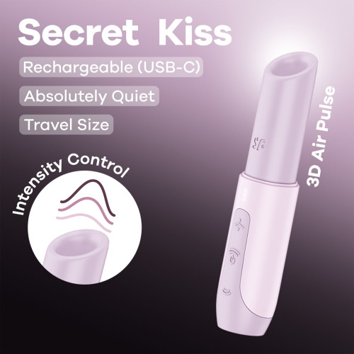 Вакуумний стимулятор Satisfyer Secret Kiss, магнітна технологія 3D Air Pulse, 30 режимів, кришечка