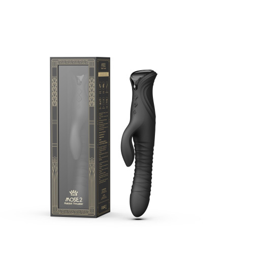 Пульсатор-кролик з вібрацією Zalo Mose 2 Obsidian Black