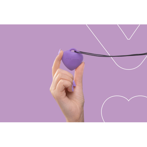 Минивибратор «Сердечко» FairyGasm PleasureStone violet, 9 режимов, на шнурке