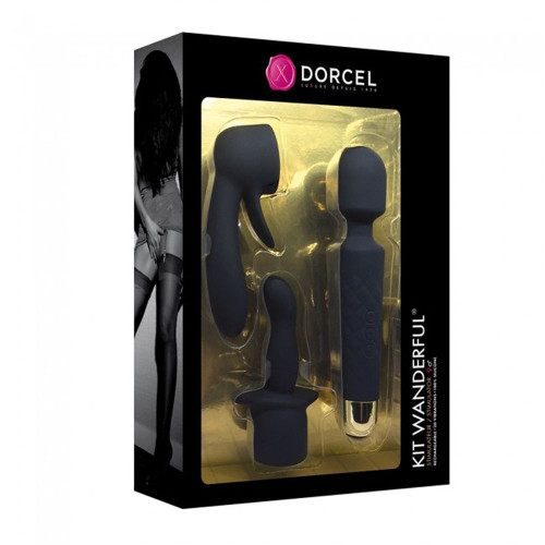 Вибромассажер Marc Dorcel Kit Wanderful с насадками Черный