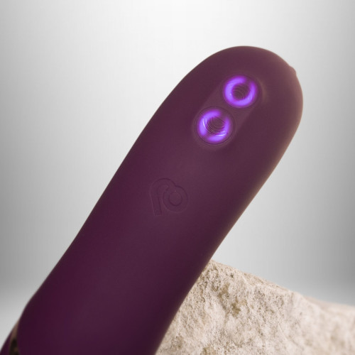 Двойной вибратор Rocks Off Gemini Burgundy, 2 мотора, по 10 режимов, сменное положение ручки