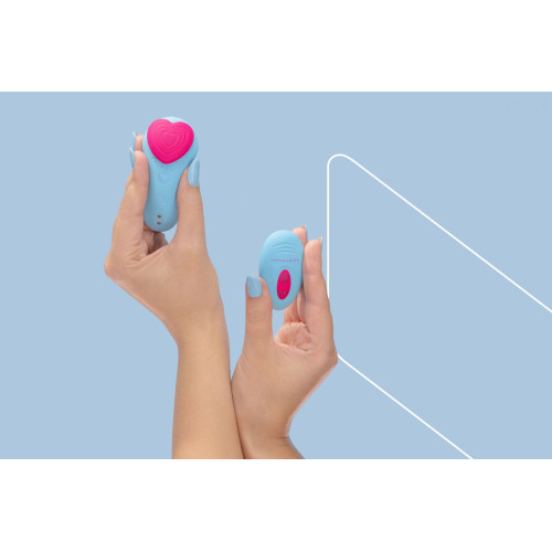 Вібратор у трусики FairyGasm HeartGem blue, на магніті, пульт ДК