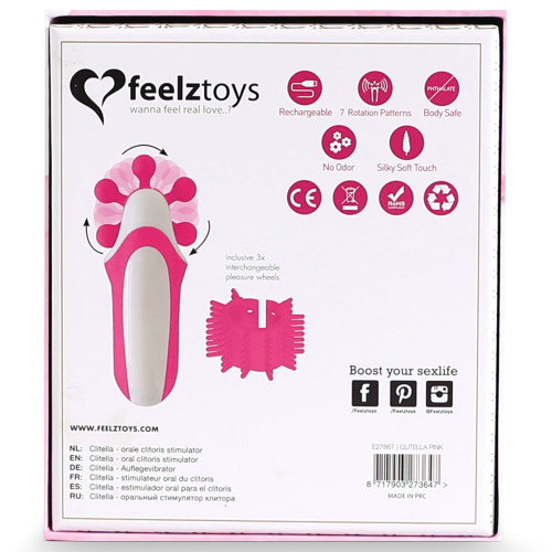 Стимулятор с имитацией оральных ласк FeelzToys Clitella Oral Clitoral Stimulator Розовый