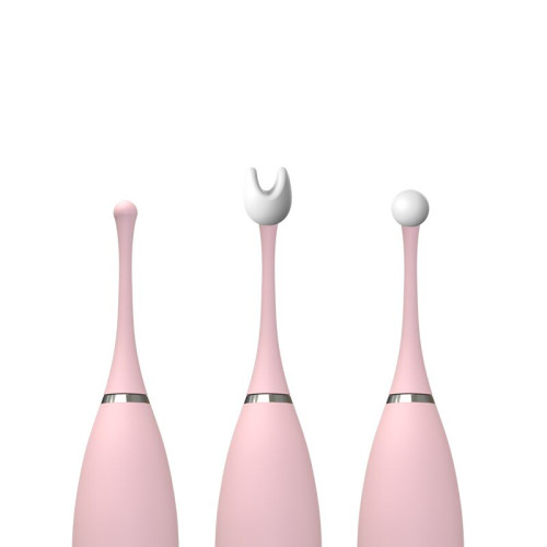 Клиторальный вибратор KISTOY C-King Pink, с двумя прил. насадками, мощная прицельная стимуляция