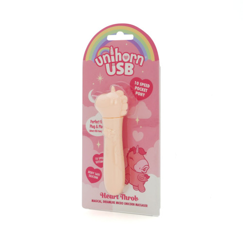 Вібратор-єдиноріжка Unihorn USB Bullet - Heart Throb, віброкуля, USB-зарядка
