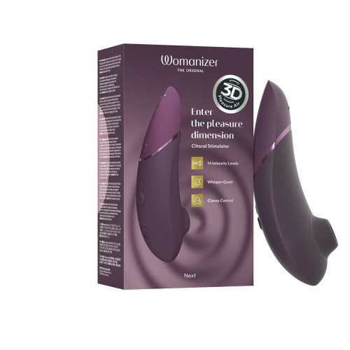 Вакуумный клиторальный стимулятор Womanizer Next Dark Purple, 3D Pleasure Air, 14 уровней интенсивности