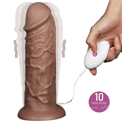 Реалистичный вибратор LoveToy Realistic Chubby Vibrating Dildo 10.5 Коричневый
