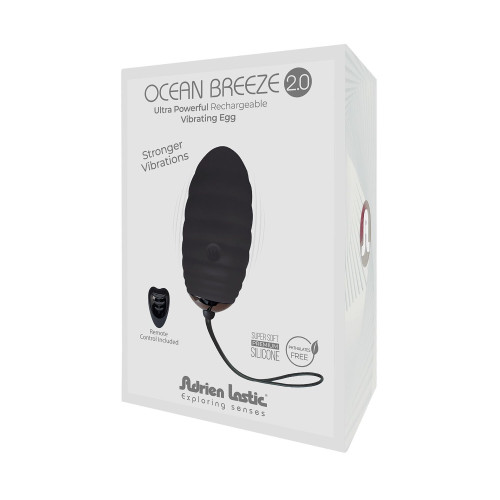 Виброяйцо Adrien Lastic Ocean Breeze 2.0 Black, пульт ДУ, очень мощный мотор, 10 виброрежимов