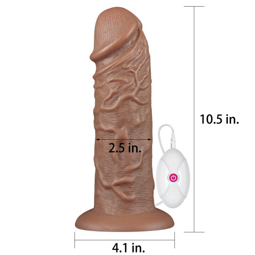 Реалистичный вибратор LoveToy Realistic Chubby Vibrating Dildo 10.5 Коричневый