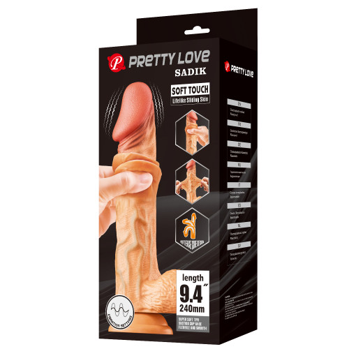 Вібратор Pretty Love Sliding Skin Sadik 9.4 Flesh