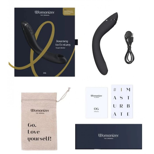 Вибратор для точки G c вакуумной стимуляцией Womanizer OG Slate