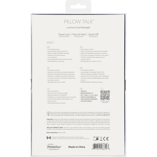 Роскошный вибратор-кролик Pillow Talk Kinky Бирюзовый