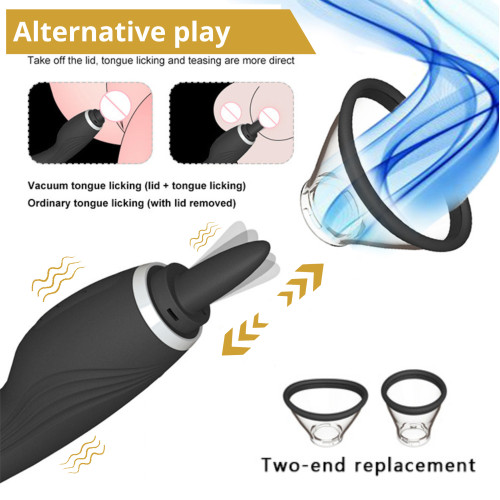 Вібратор Erospace Sweet Play Clitoral Licking Tongue And Vibrator 2in1 A6