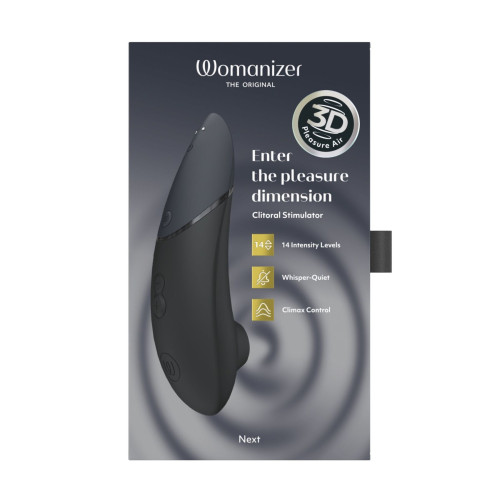 Вакуумний кліторальний стимулятор Womanizer Next Black, 3D Pleasure Air, 14 рівнів інтенсивності