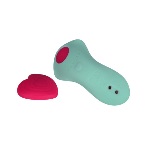 Вібратор у трусики FairyGasm HeartGem green, на магніті, пульт ДК