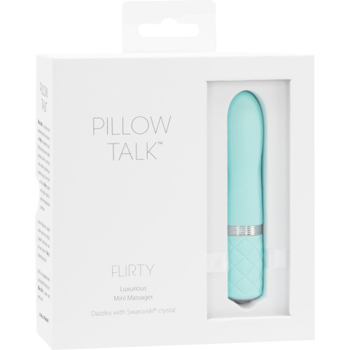 Розкішний вібратор PILLOW TALK Flirty із кристалом Сваровські Бірюзовий