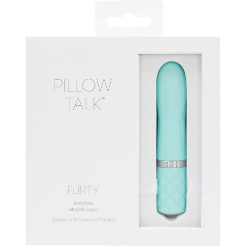 Розкішний вібратор PILLOW TALK Flirty із кристалом Сваровські Бірюзовий