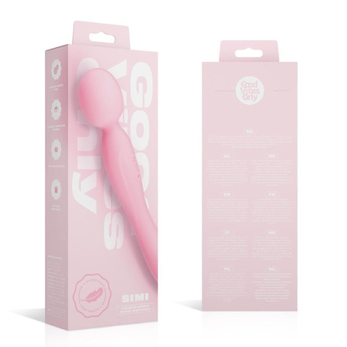 Вібромасажер Good Vibes Only - SIMI Double-Sided Wand Vibrator Soft Silicone - Pink