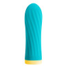 Віброкуля S Pleasures Bullets Twist & Shout Turquoise, бірюзова, ребриста поверхня, 10 режимів
