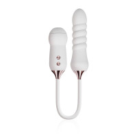 Пульсатор с вакуумным стимулятором Kistoy Cathy White на гибком соединении Пульсатор с вакуумным стимулятором Kistoy Cathy White на гибком соединении