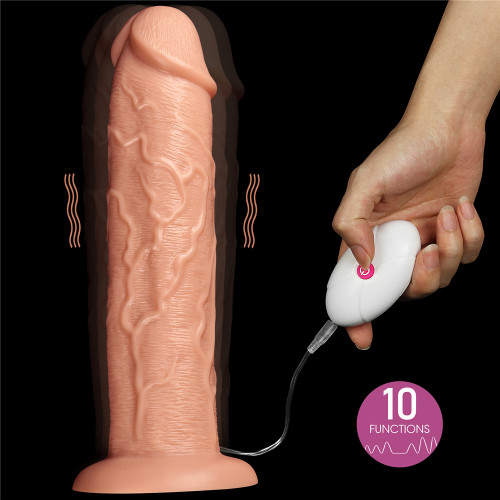 Реалістичний вібратор LoveToy Realistic Long Vibrating Dildo 11 Тілесний
