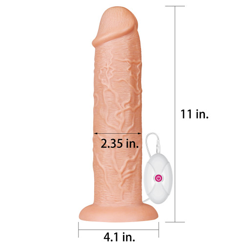 Реалістичний вібратор LoveToy Realistic Long Vibrating Dildo 11 Тілесний