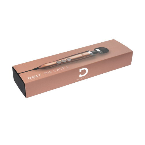 Вибромассажер DOXY Die Cast 3 Rose Gold, очень мощный, питание 220В, металлический корпус