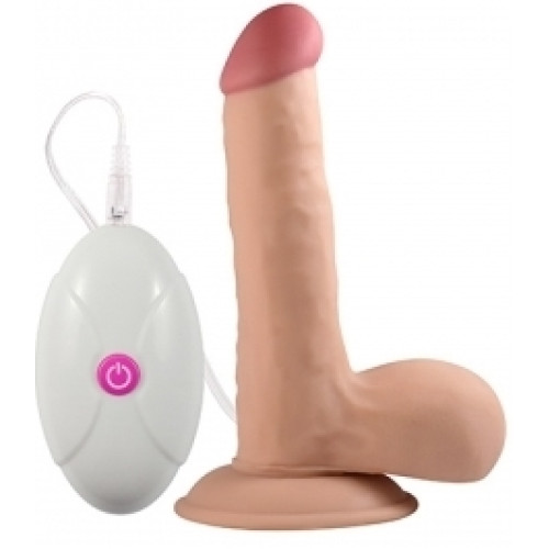 Вібратор LoveToy The Ultra Soft Dude Vibrating Тілесний 17.5 см