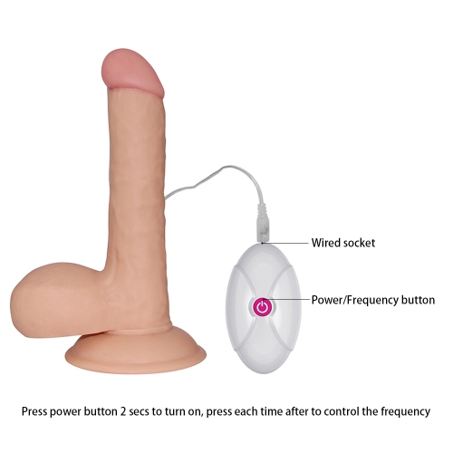 Вібратор LoveToy The Ultra Soft Dude Vibrating Тілесний 17.5 см