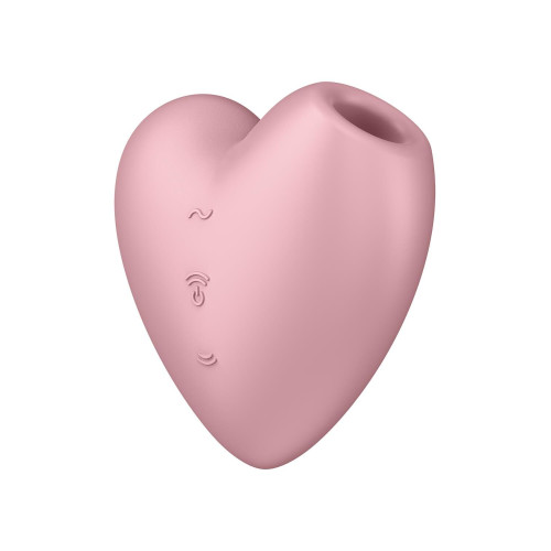 Вакуумный стимулятор-сердце с вибрацией Satisfyer Cutie Heart Light Red