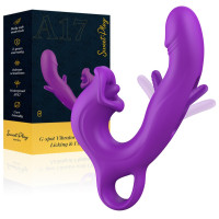 Вибратор Erospace Sweet Play G-Spot Vibrator With Clitoral Licking & Flapping A17