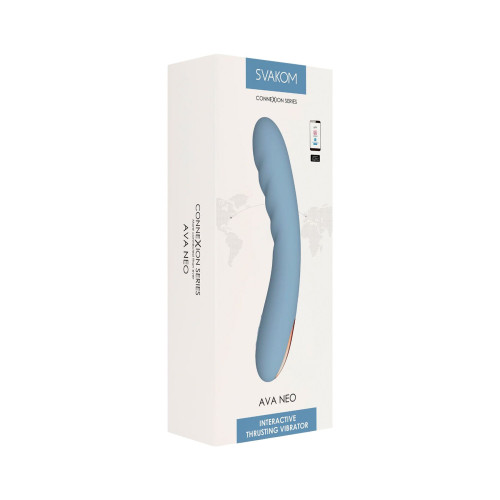 Смарт-вибратор с пульсацией Svakom Ava Neo Cornflower Blue, 15 режимов работы, водонепроницаемый