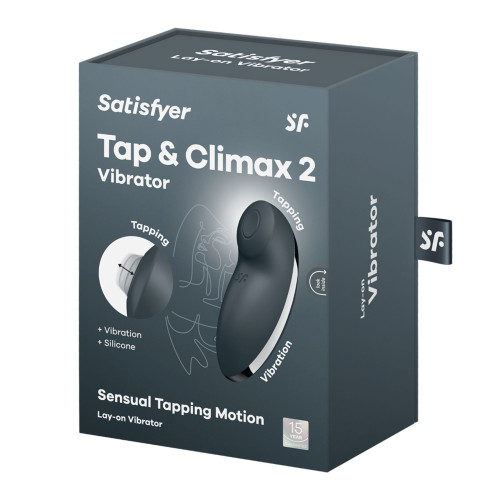Вибростимулятор-пульсатор Satisfyer Tap & Climax 2 Grey, эффект постукивания пальцем