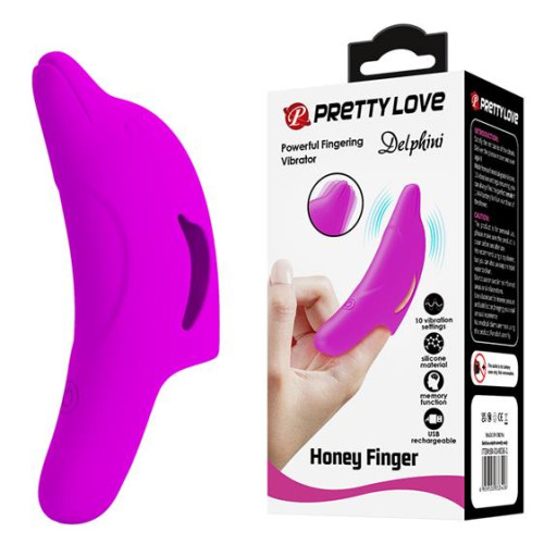Вибронасадка на палец Pretty Love Delphini Fingering Vibrator Purple