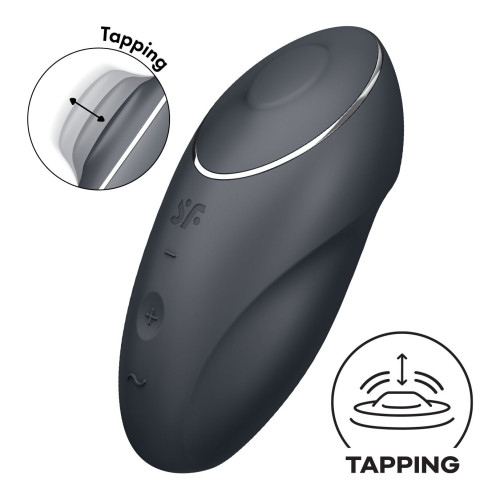 Вибростимулятор-пульсатор Satisfyer Tap & Climax 1 Grey, эффект постукивания пальцем, 2 мотора