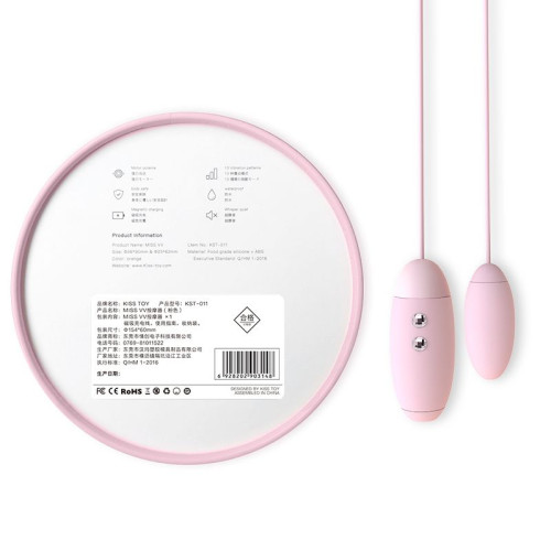 Вакуумный стимулятор с виброяйцом 2-в-1 KisToy Miss VV Розовый