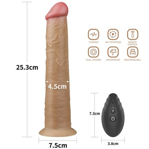 Вибратор LoveToy DualLoveToyLayered Silicone Rotator 10 Flesh