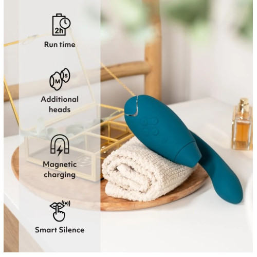 Инновационный бесконтактный вибратор-стимулятор Womanizer Duo 2 Petrol