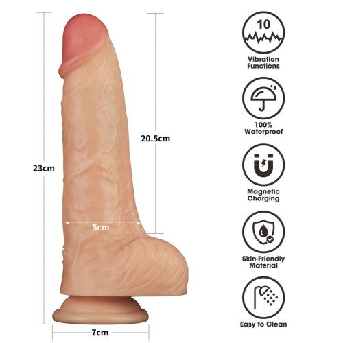 Реалістичний вібратор LoveToy Vibrating Power Basics Cock 9