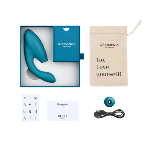 Инновационный бесконтактный вибратор-стимулятор Womanizer Duo 2 Petrol