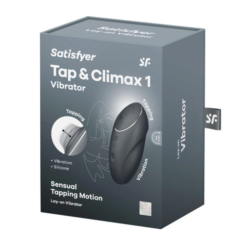 Вибростимулятор-пульсатор Satisfyer Tap & Climax 1 Grey, эффект постукивания пальцем, 2 мотора