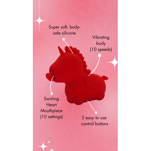 Вибратор-единорожка Unihorn - Cupid's Beau, массирующий язычок-сердечко