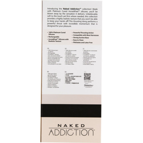 Фаллоимитатор с пульсацией Naked ADDICTION Dominic 9 Vanilla, пульт ДУ, диаметр 4,2 см