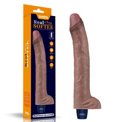 Вібратор LoveToy Real Softee Rechargeable Silicone Vibrating Dildo 11