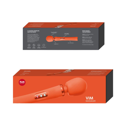 Вібромасажер Fun Factory VIM Vibrating Wand sunrise orange, суперпотужний та легкий, до 6 годин роботи