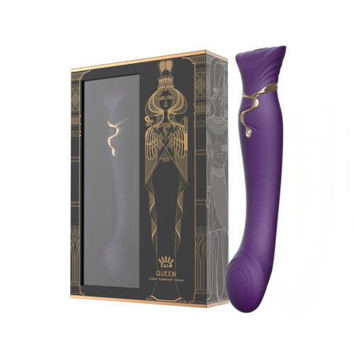 Смартвибратор Zalo — Queen Twilight Purple, пульсирующая жемчужина, кристалл Swarovski